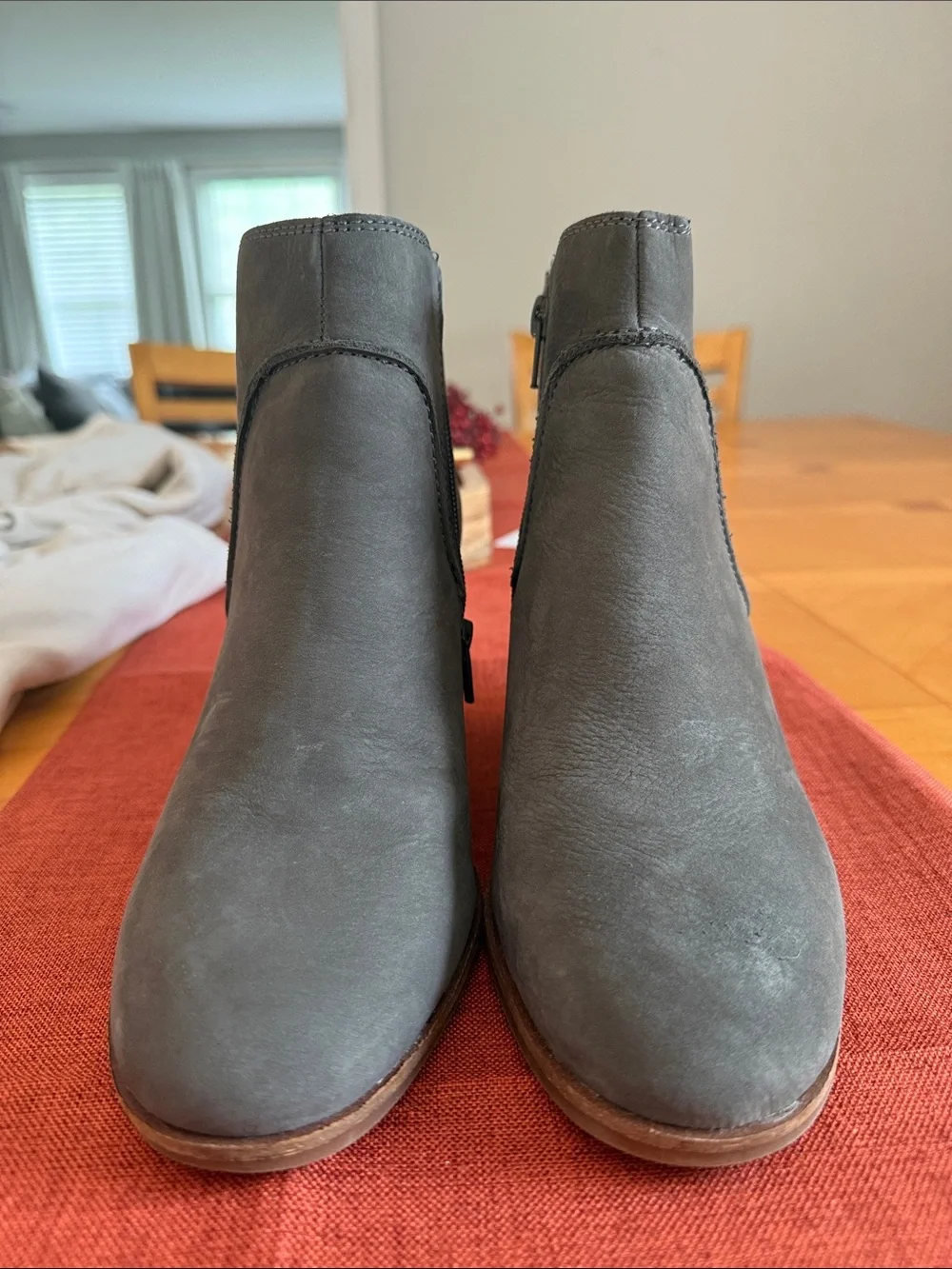 Lucky Brand Gray Suede Wedge Ankle Boots
